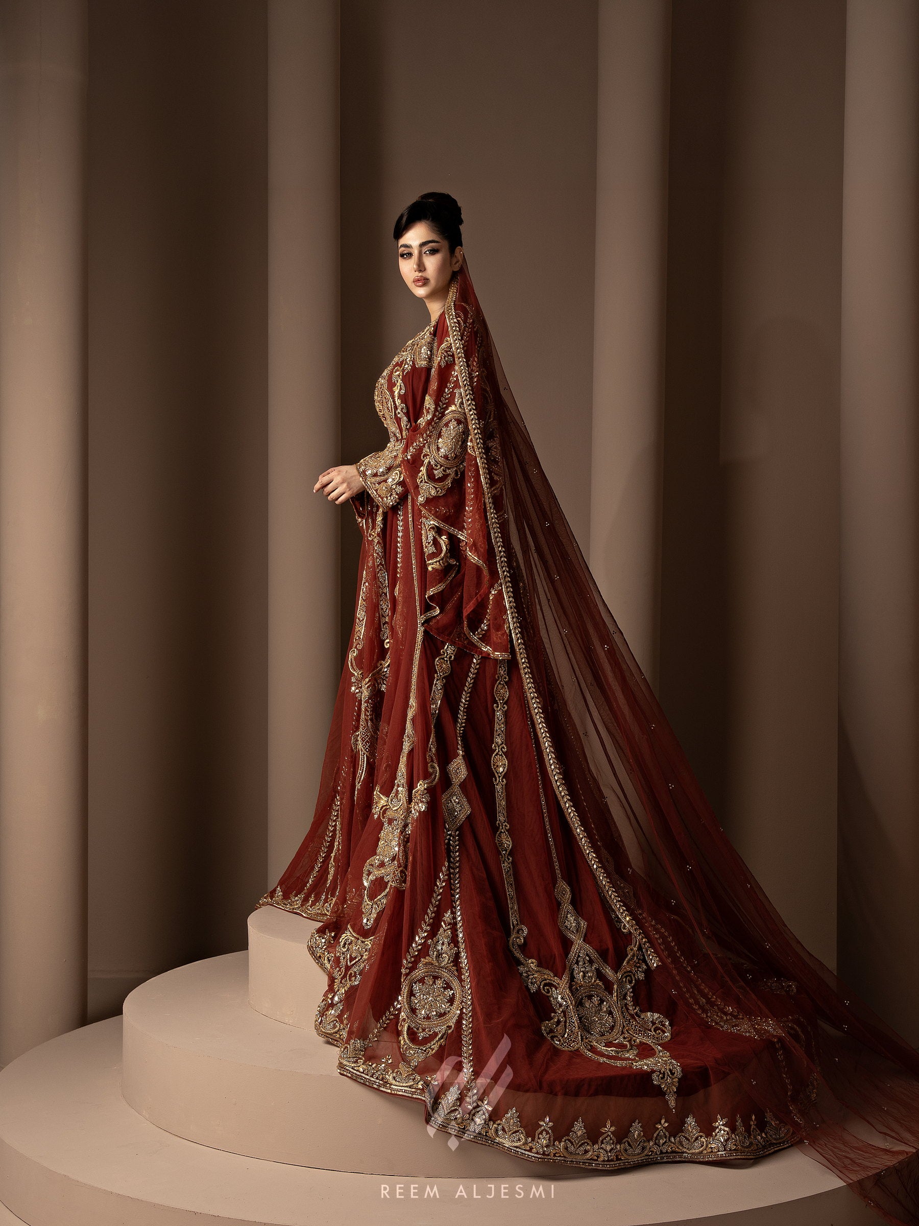 Burgundy Gold Thobe