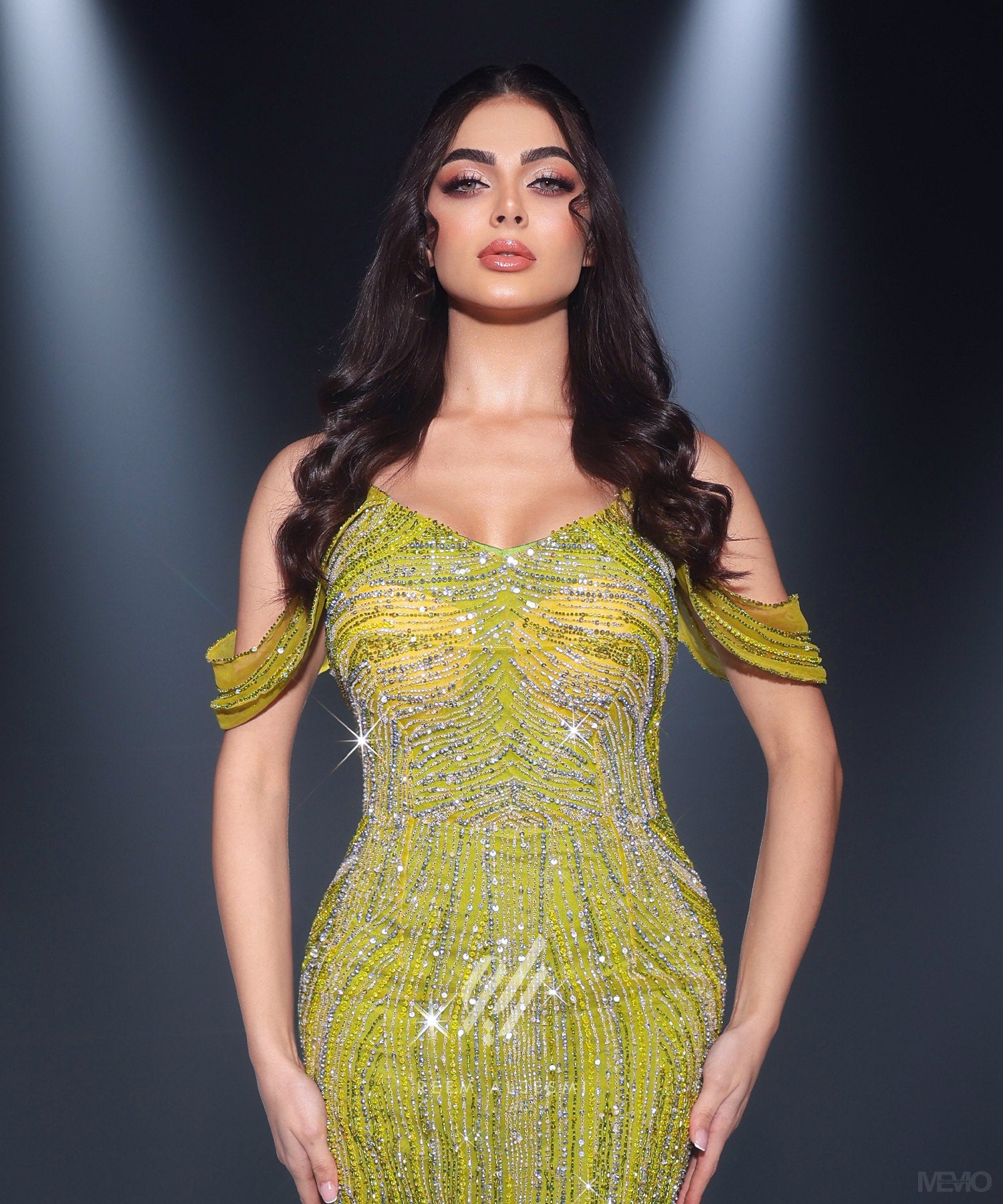 Chartreuse Column Gown