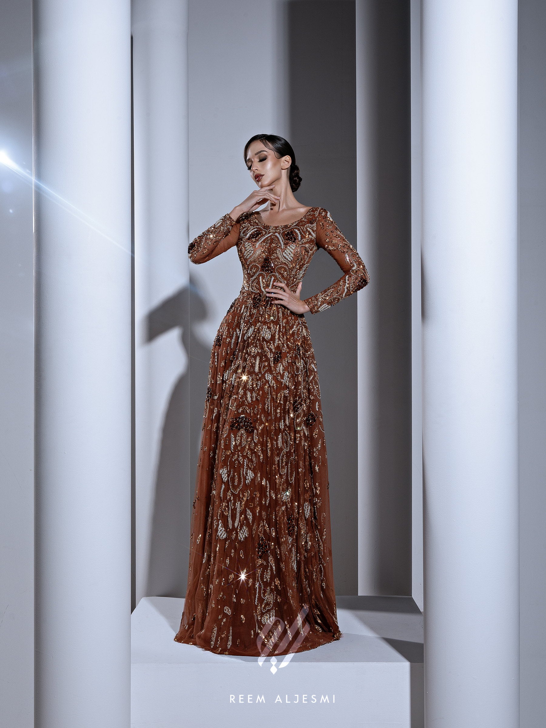 Copper Sequin Gown