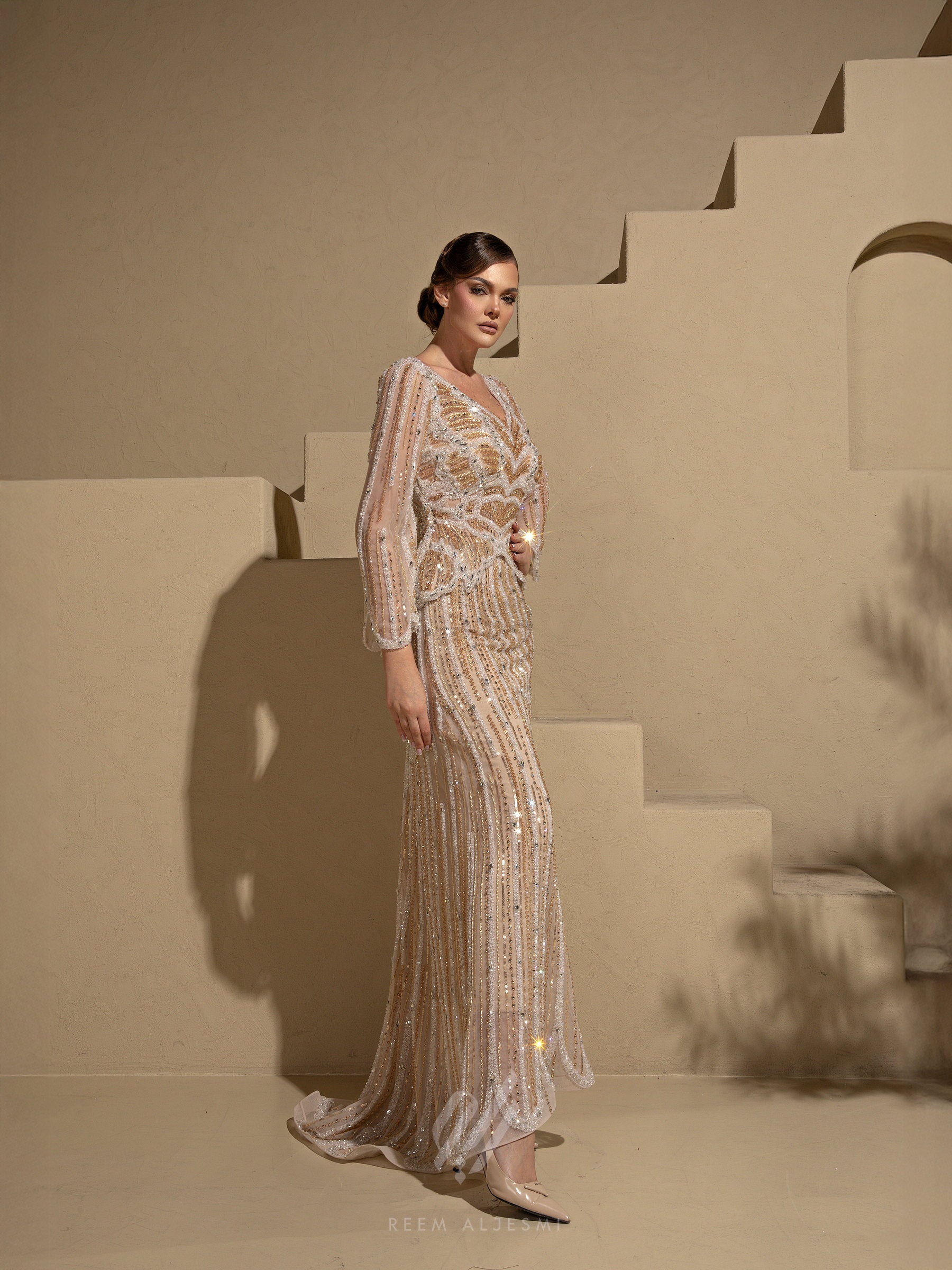 Gilded Stripe Gown