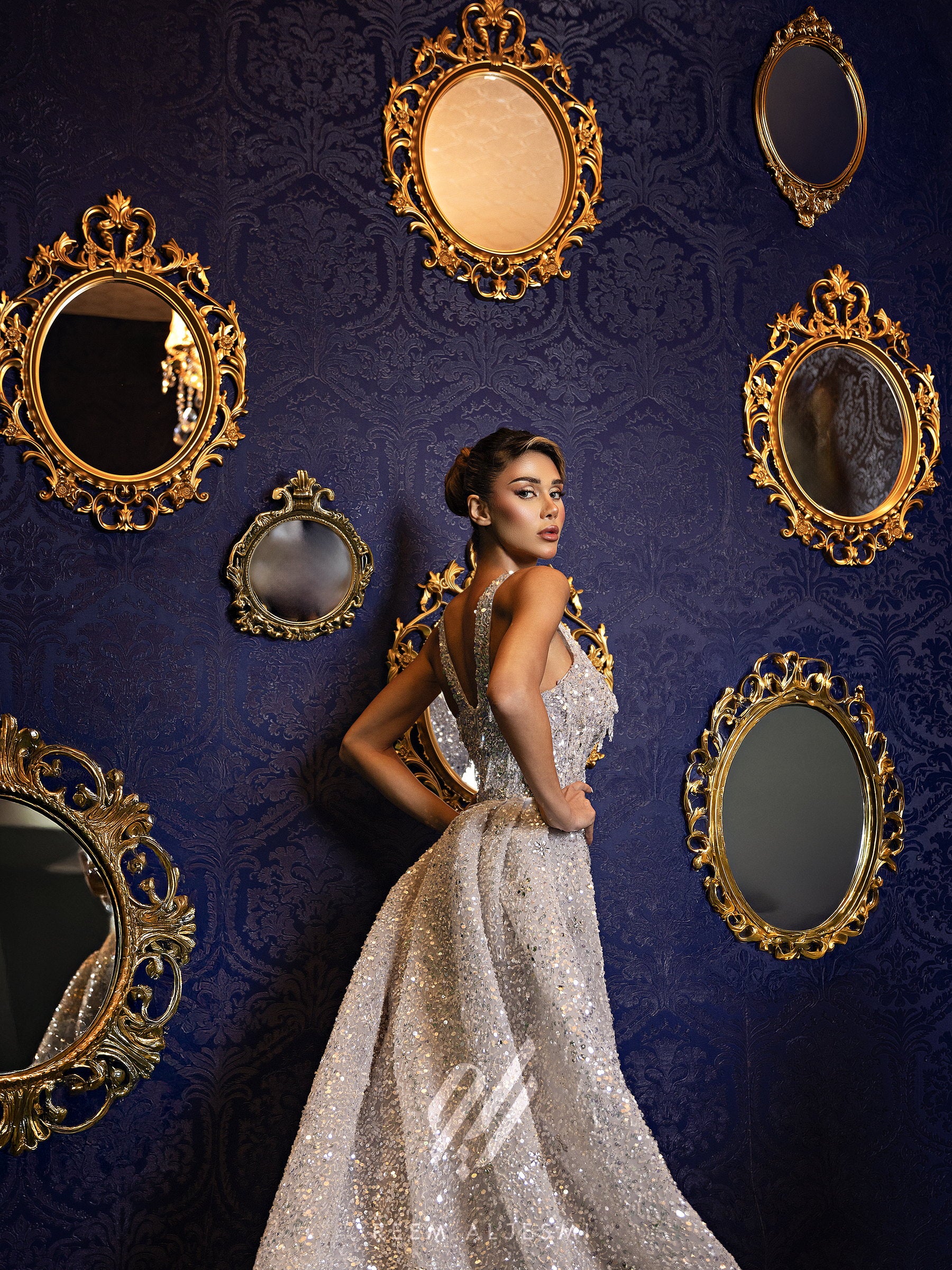 Silver Sequin Column