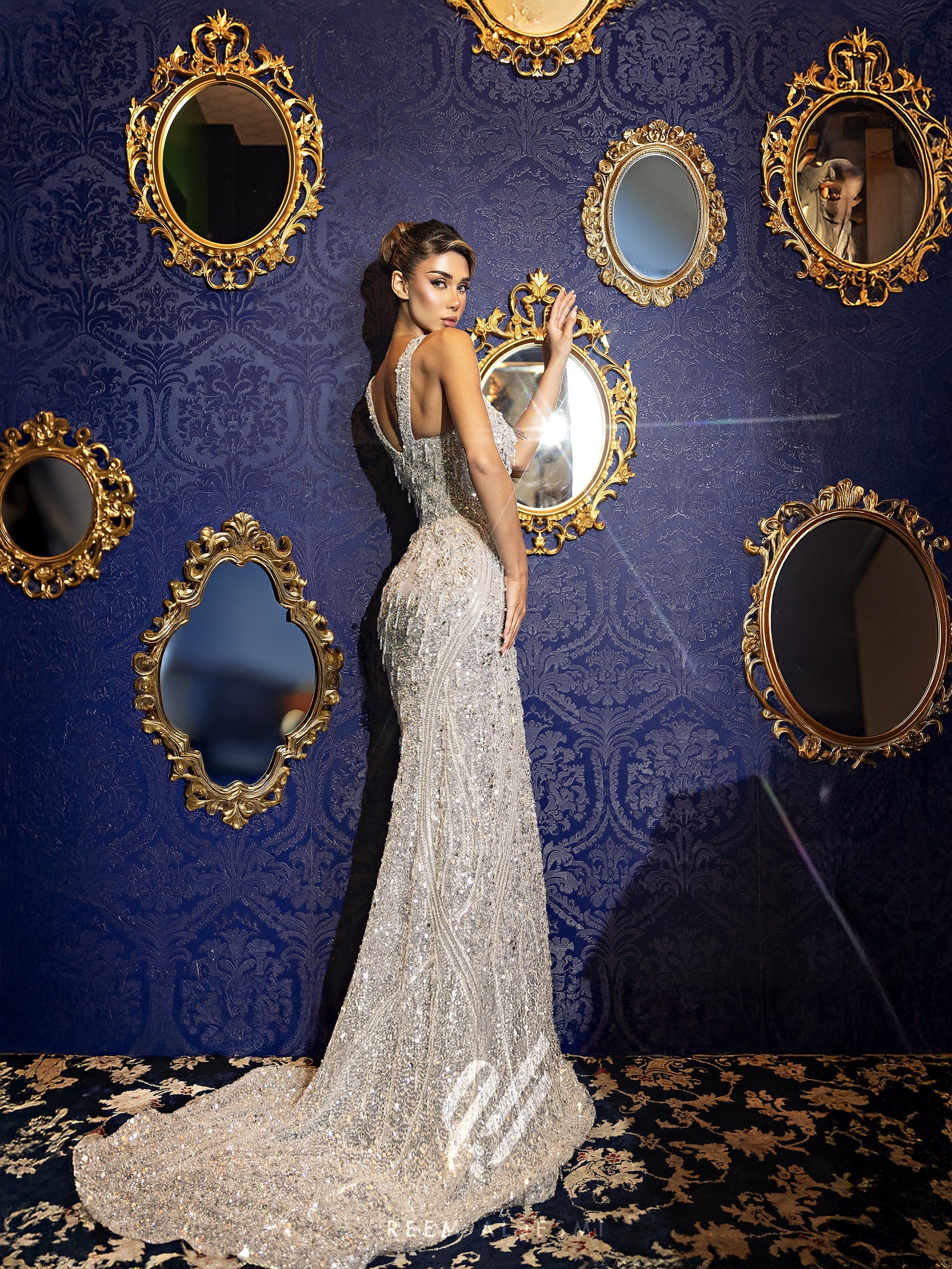 Silver Sequin Column