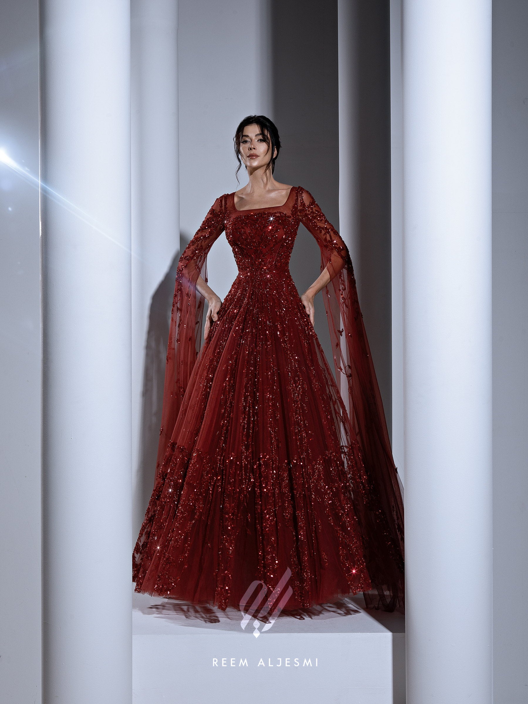 Crimson Cape Gown