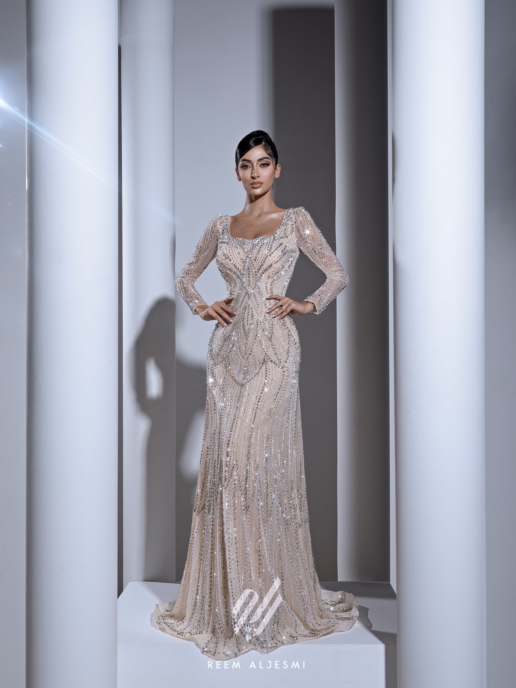 Ivory Beaded Column