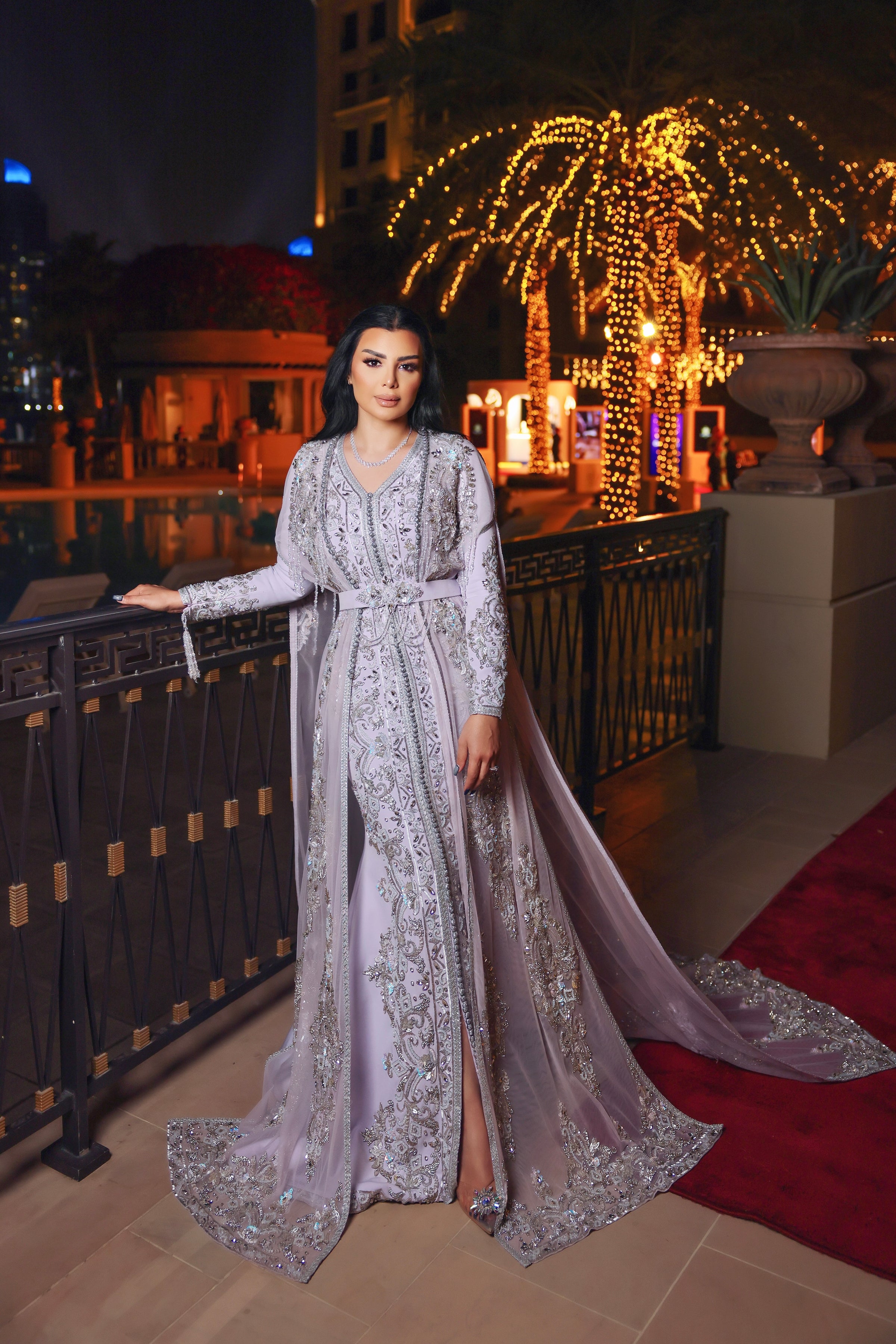 Reem Al Jesmi in a nude embroidered gown